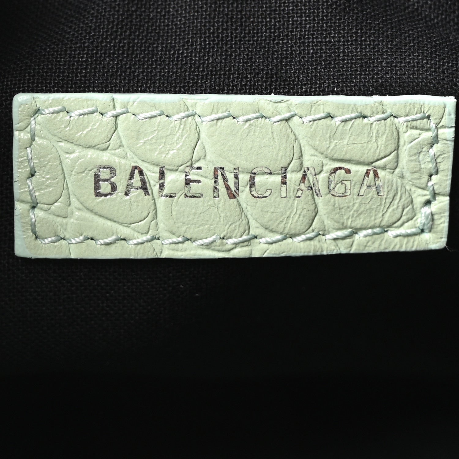 Balenciaga Extra Supple Calfskin Crocodile Embossed Le Cagole Shoulder Bag XS Light Green 6 of 10
