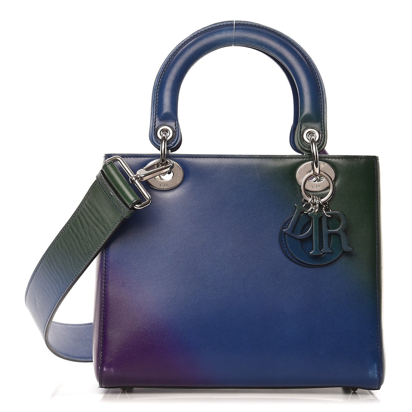 Box Calfskin Gradient Medium Lady Dior Purple Blue Green