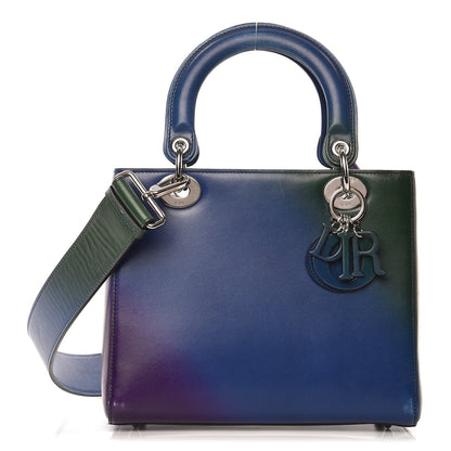 Christian Dior Box Calfskin Gradient Medium Lady Dior Purple Blue Green 1 of 13