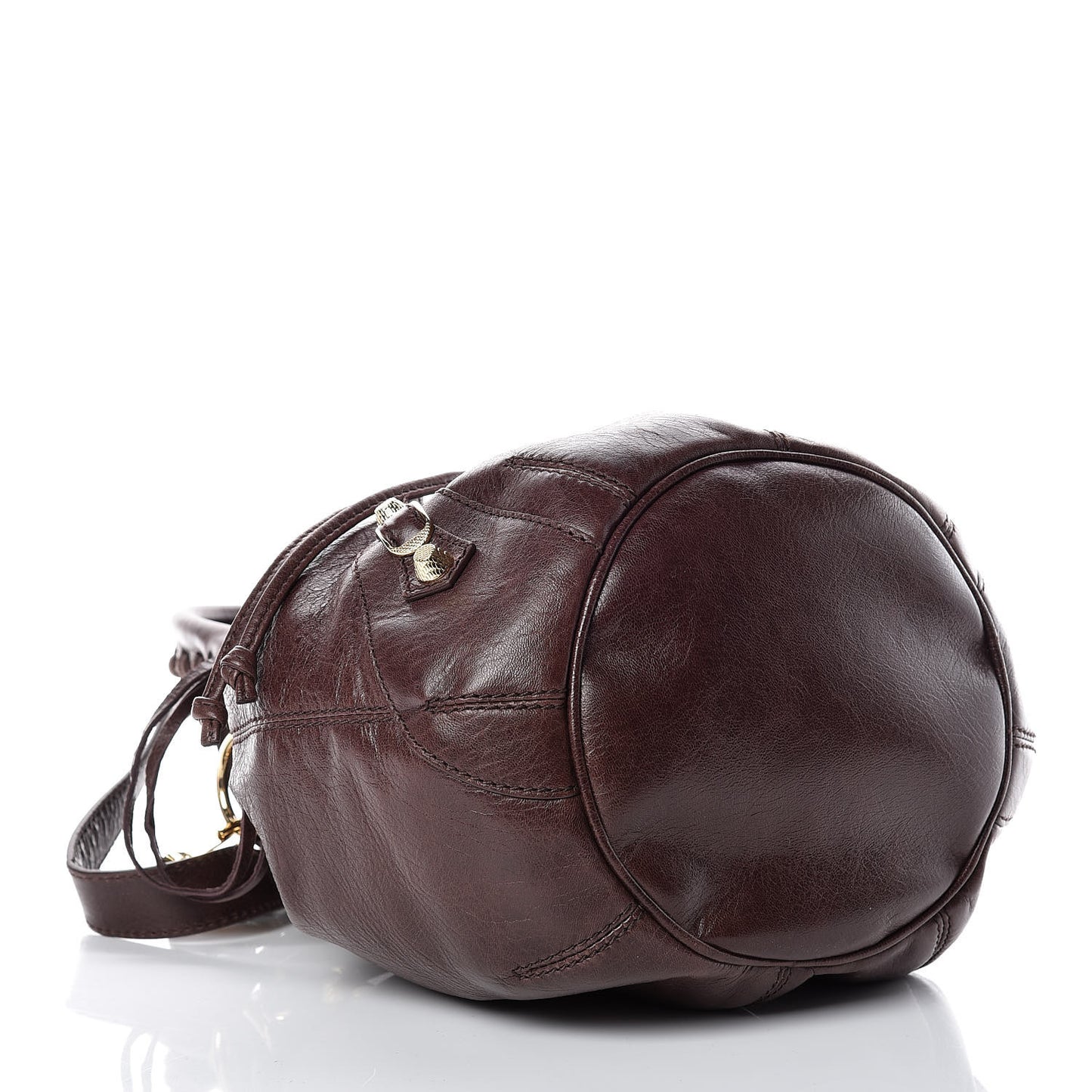 Agneau Giant 12 Gold Hardware Mini Pompom Cigare Fonce