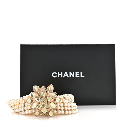 Chanel Pearl Crystal Camellia CC Multi Strand Belt Gold 4 of 4
