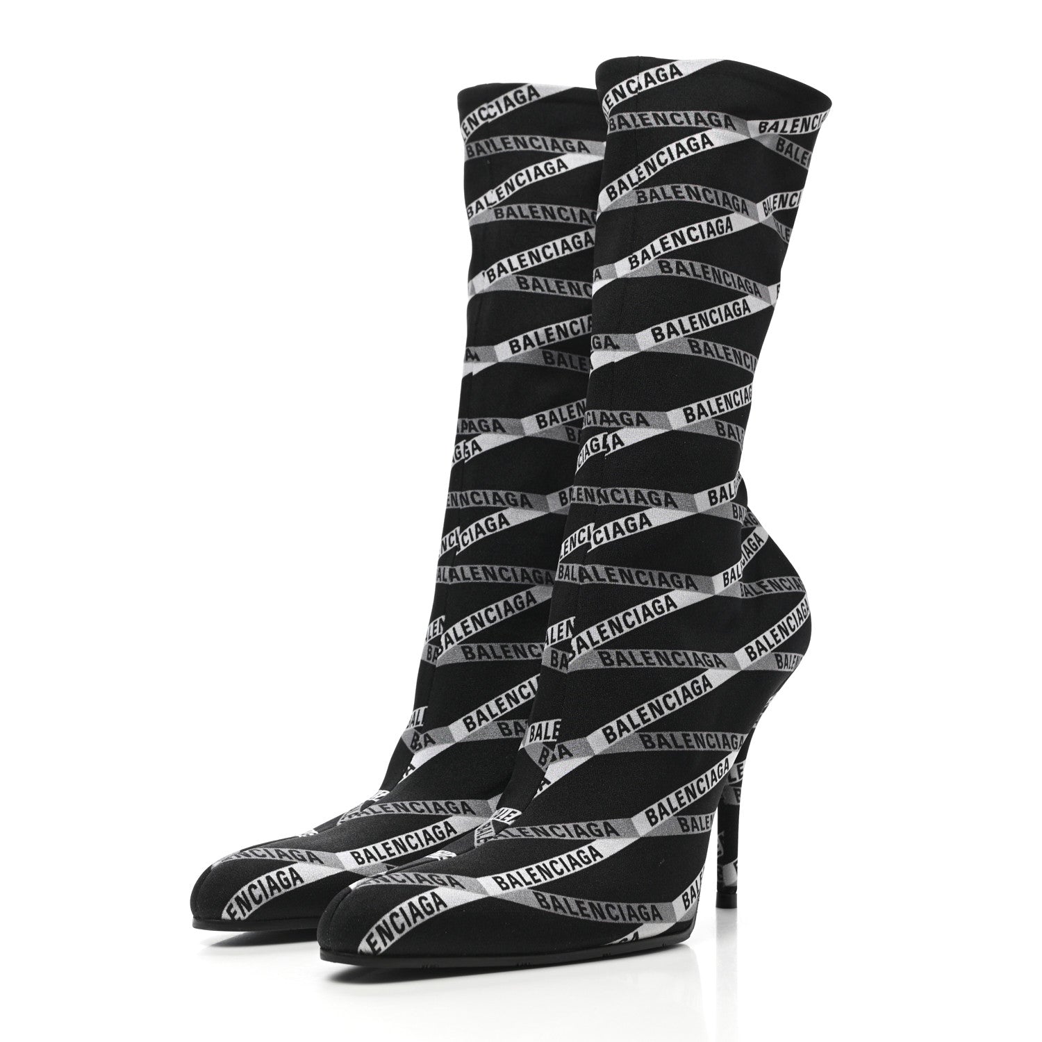Balenciaga Spandex Losange Monogram 110mm Booties 38.5 Gris Black 3 of 7