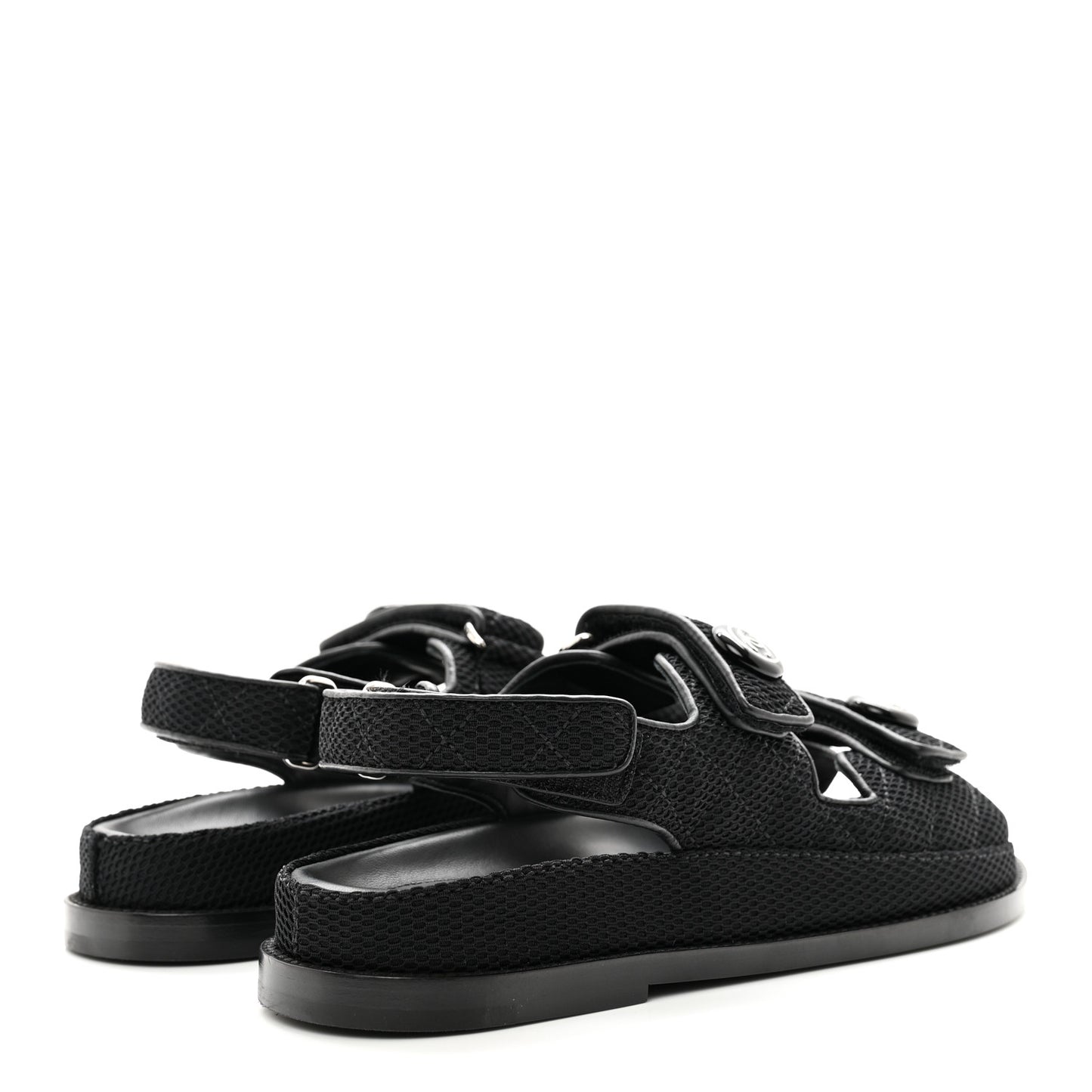 Fabric Velcro Dad Sandals 37.5 Black