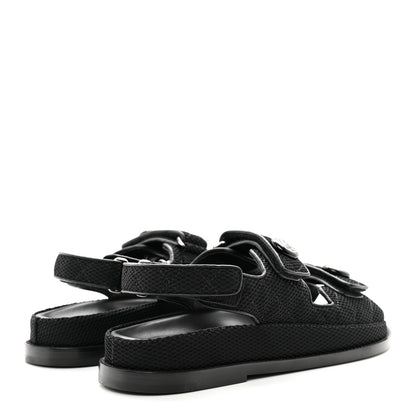 Chanel Fabric Velcro Dad Sandals 37.5 Black 5 of 9