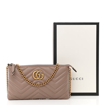 Gucci Calfskin Matelasse Mini GG Marmont Chain Bag Porcelain Rose 12 of 12