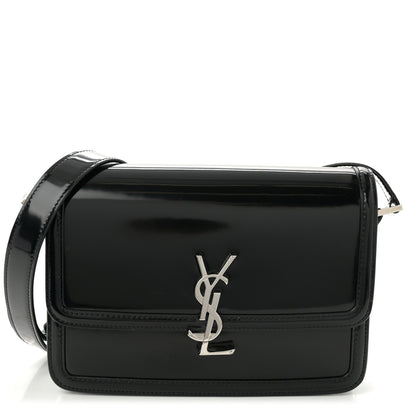 Saint Laurent Patent Calfskin Monogram Medium Solferino Satchel Black 1 of 11