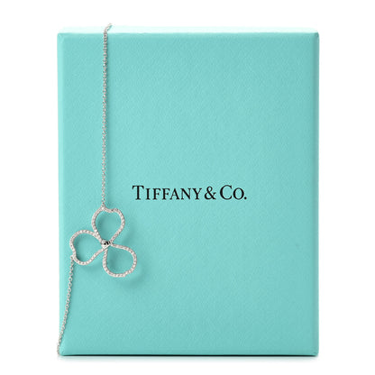 Tiffany Platinum Diamond Large Paper Flowers Pendant Necklace 6 of 6