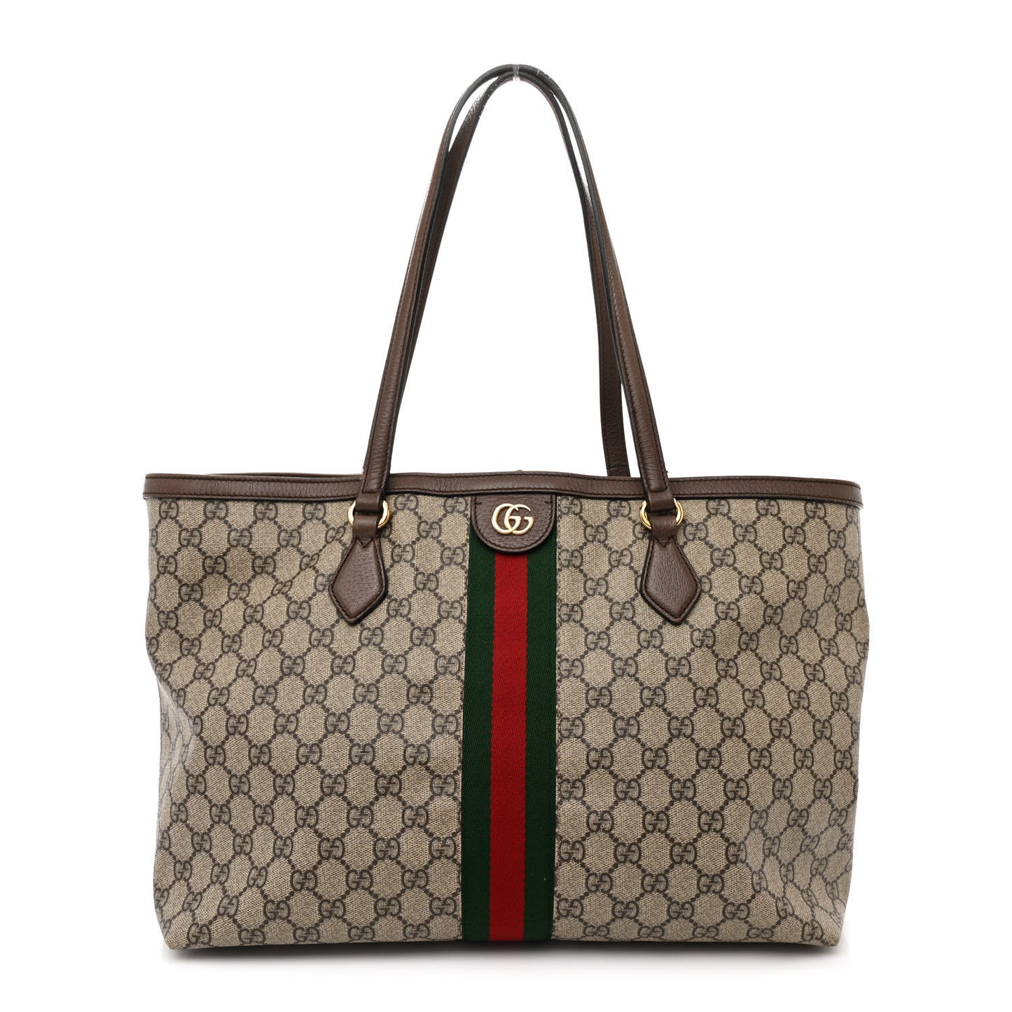 GG Supreme Monogram Medium Ophidia Shopping Tote Brown