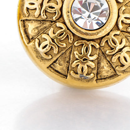 Chanel Crystal Clip On Earrings Gold 3 of 6