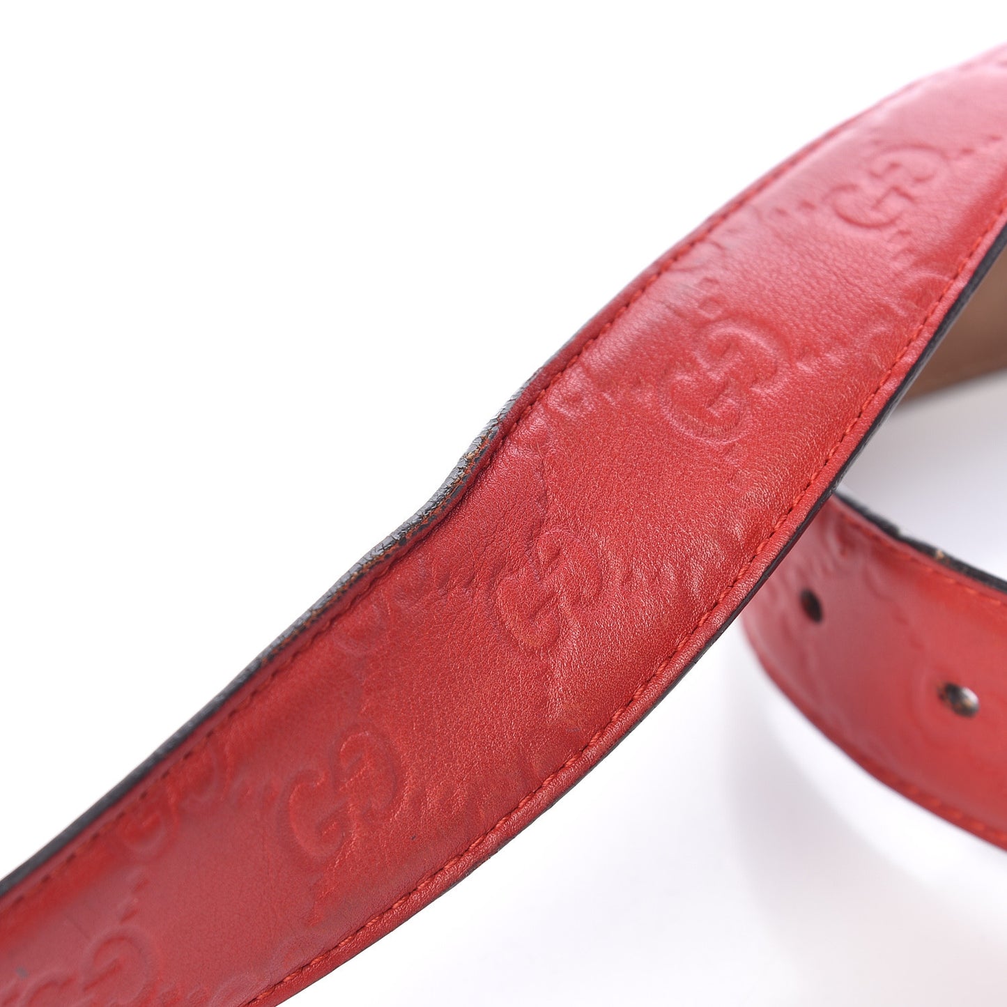 Guccissima Signature Interlocking G 37mm Belt 90 36 Hibiscus Red