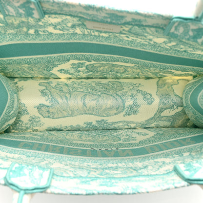 Christian Dior Canvas Embroidered Medium Dioriviera Toile De Jouy Book Tote Aquamarina 5 of 10