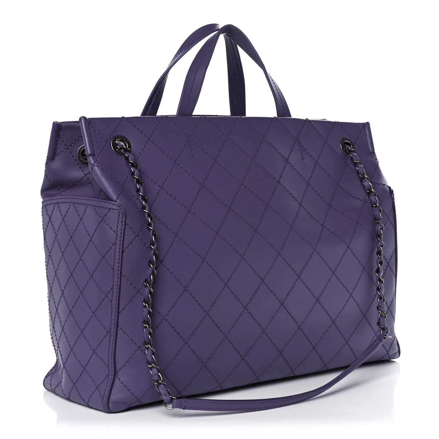 Chanel Calfskin CC Pocket Tote Purple 2 of 14