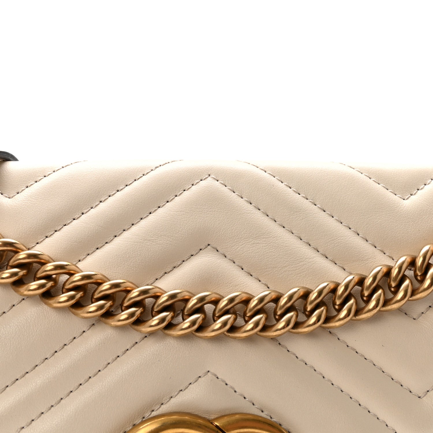 Gucci Calfskin Matelasse Small GG Marmont Shoulder Bag White 8 of 10