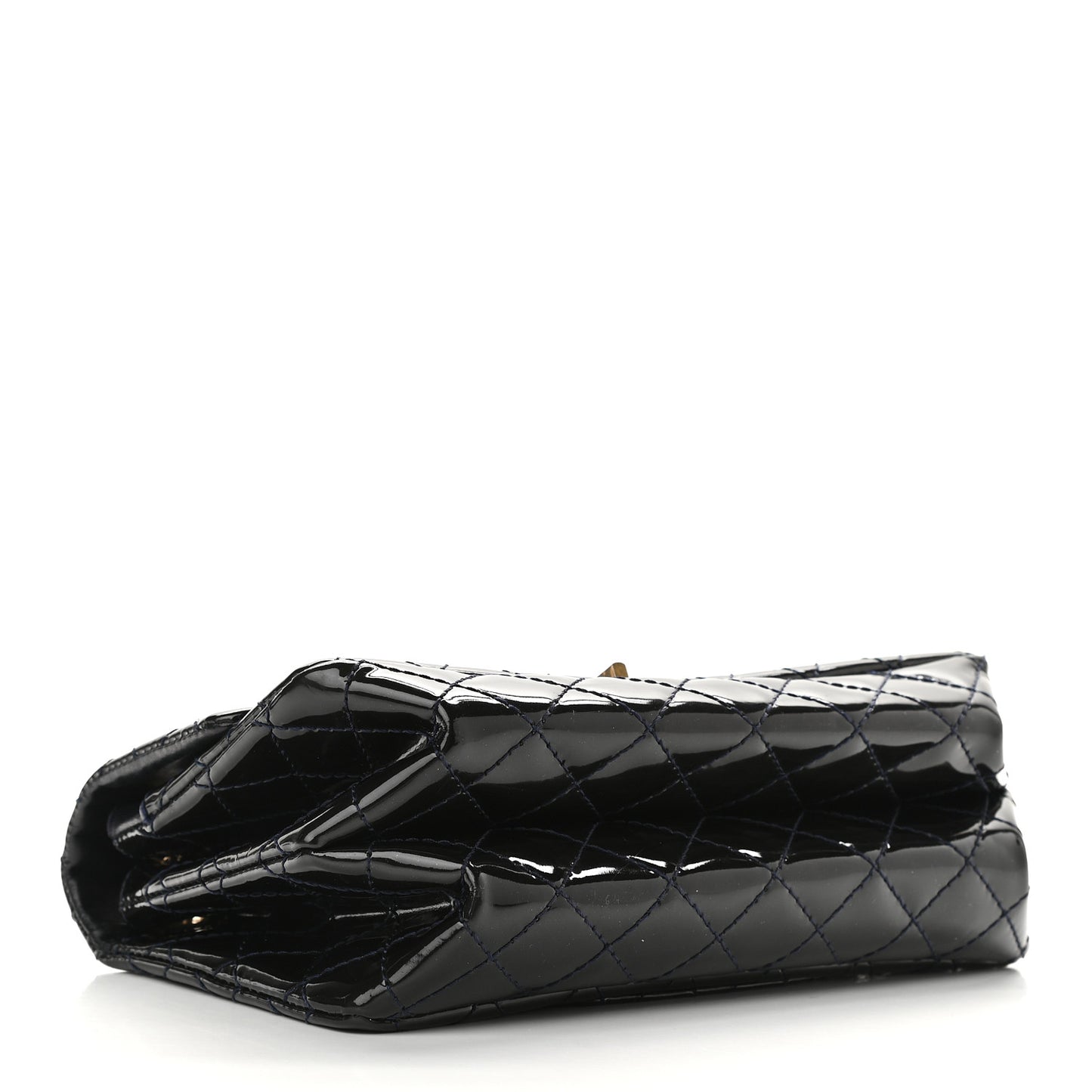 Patent Quilted Accordion Reissue 2.55 Flap Navy