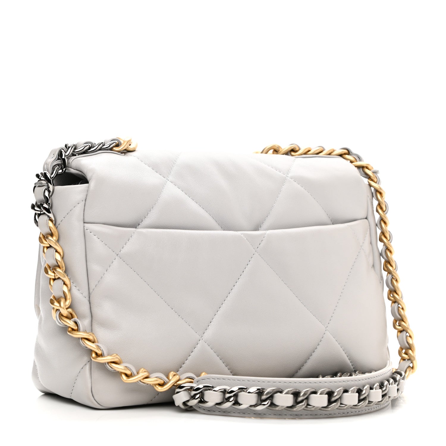 Chanel Lambskin Quilted Medium Chanel 19 Flap Grey 3 of 11