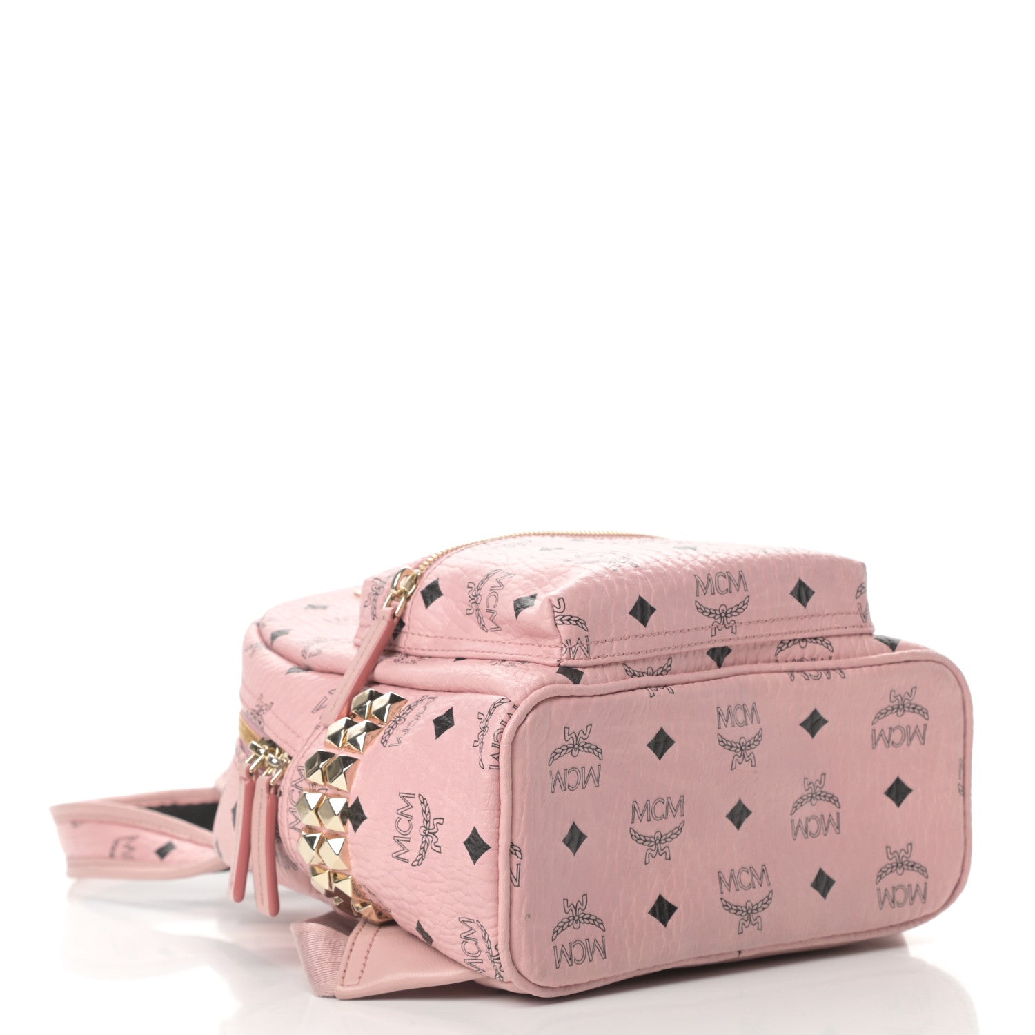 MCM Visetos Side Stud Mini Stark Backpack Pink 4 of 11