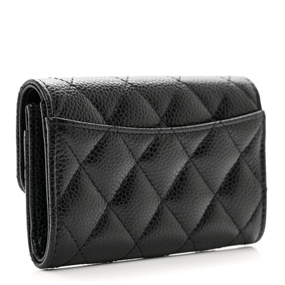 Chanel Caviar Quilted Flap Card Holder Wallet Black 3 of 9