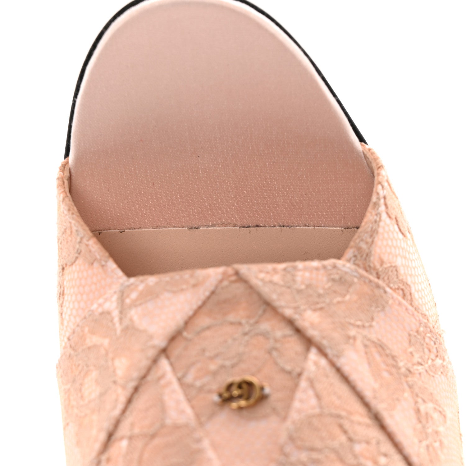Gucci Satin Lace Rose Flower Shawana High Heel Slide Sandals 36.5 Spring Rose Pale Rose 9 of 12