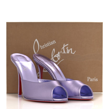 Christian Louboutin Metallic Kid Laminato Me Dolly 100 Sandals 39 Liliac 39 9 of 9