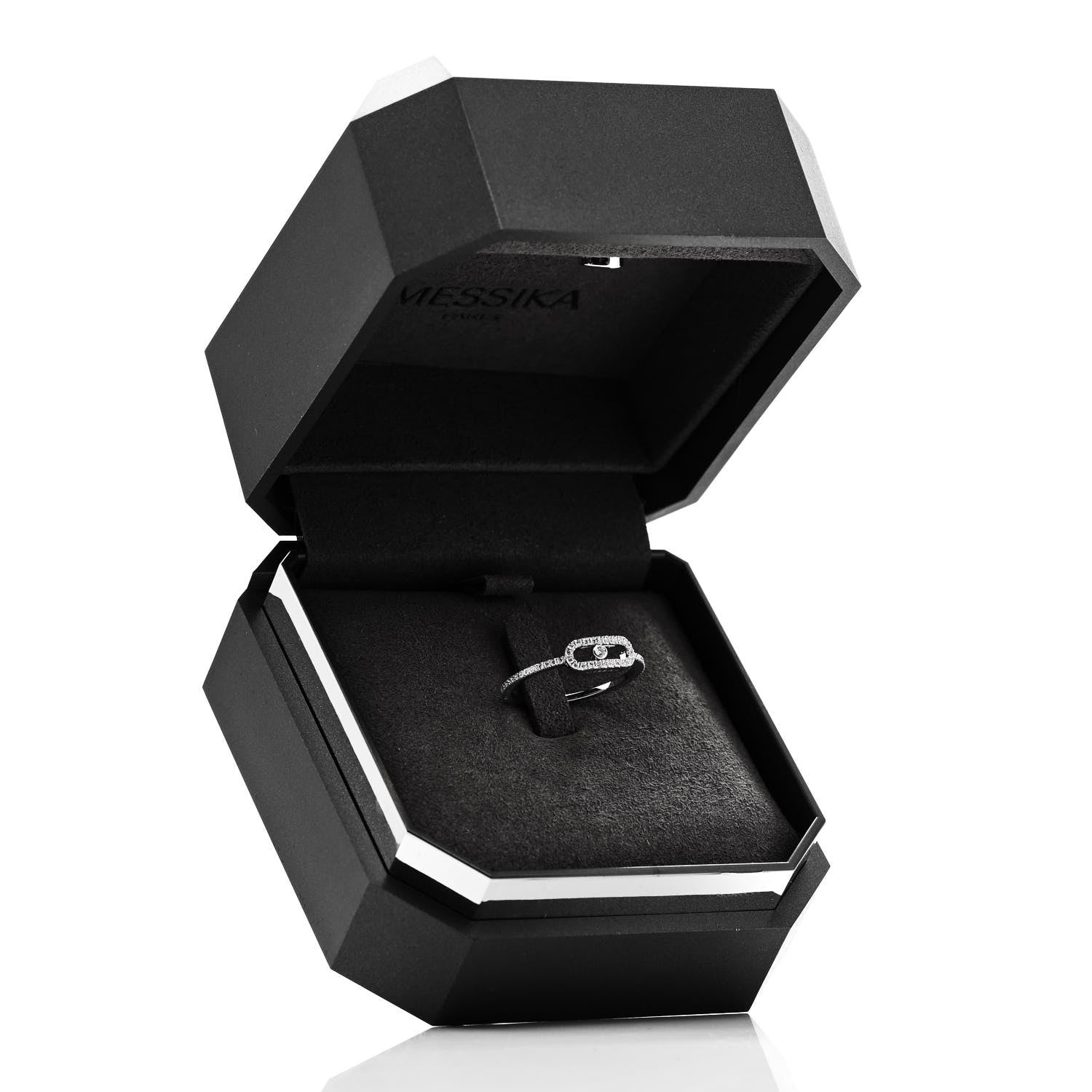 Messika 18K White Gold Diamond Move Uno Pave Ring 53 6.5 7 of 7