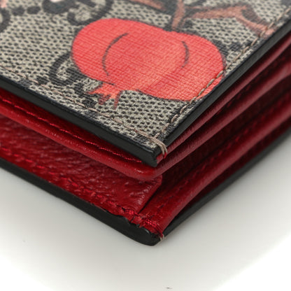 Gucci GG Supreme Monogram Tian Card Case Beige Multicolor Red 9 of 10