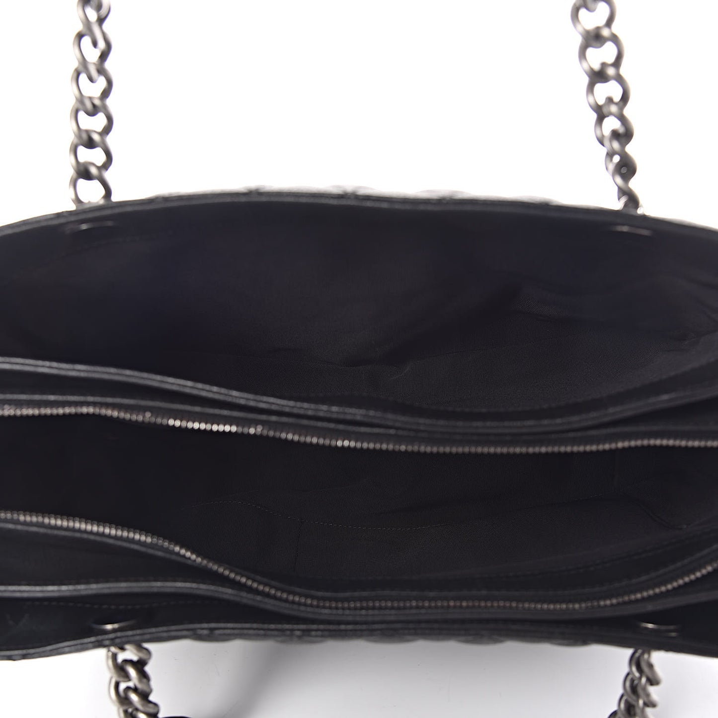Caviar Quilted City Shopping Tote Black