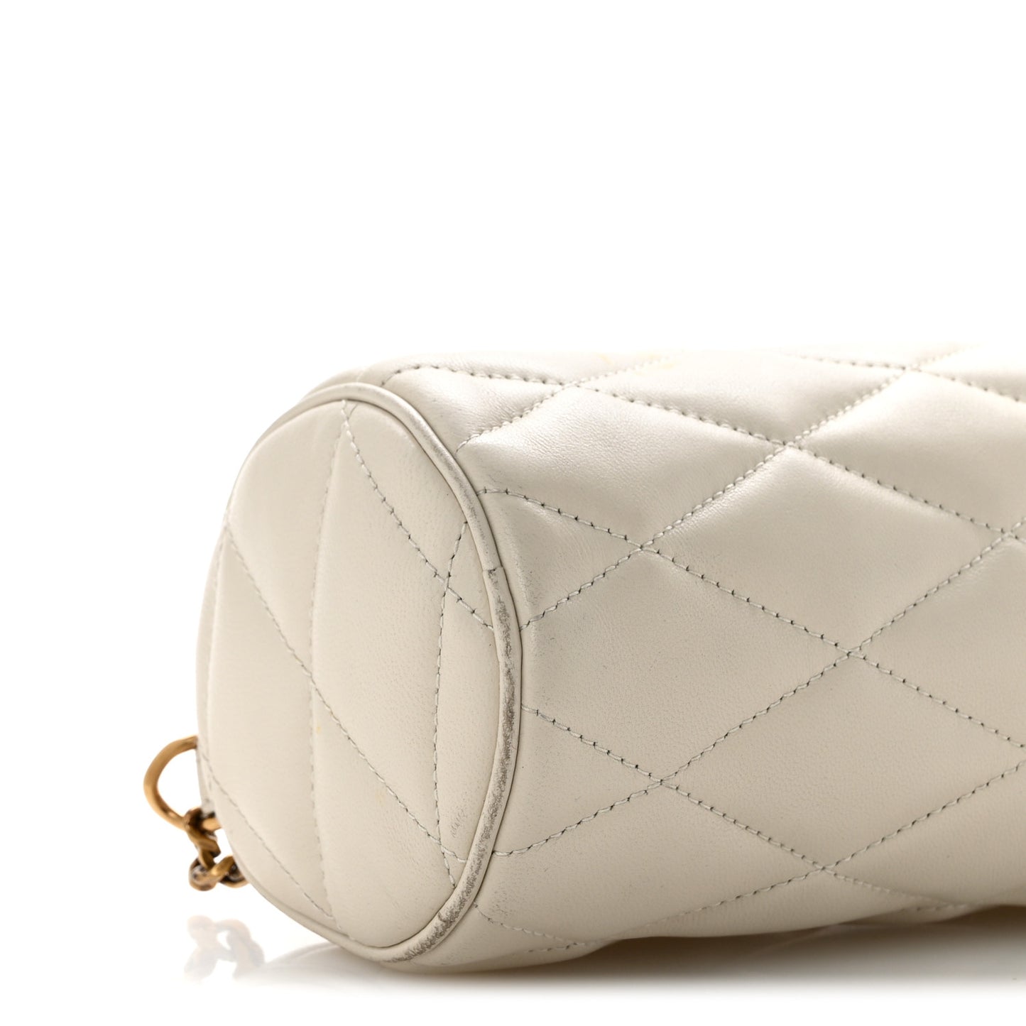 Lambskin Monogram Mini Sade Tube Bag Crema Soft