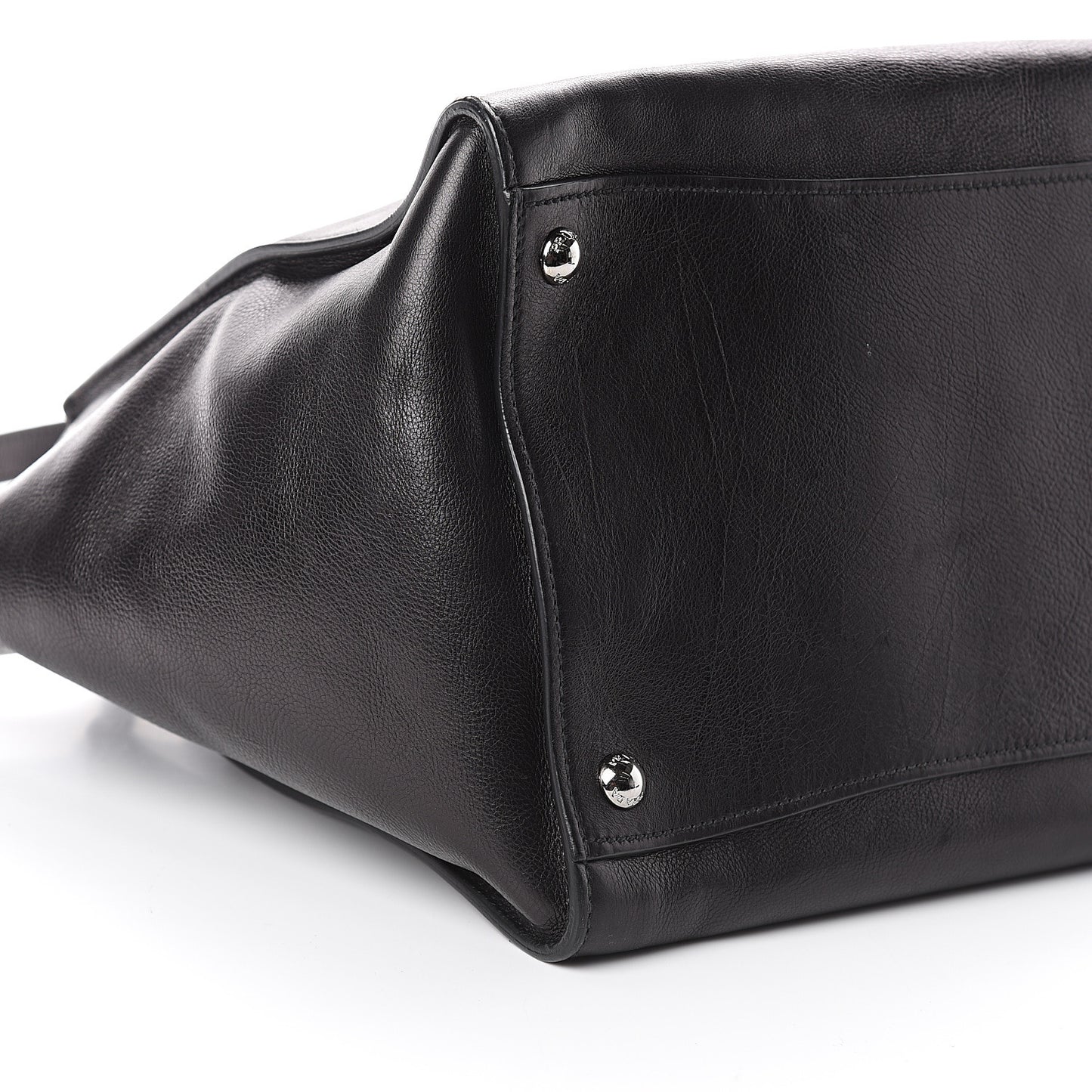 Glace Calf Twin Pocket Tote Black