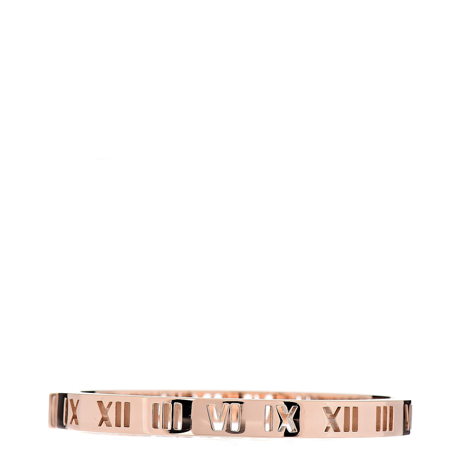 Tiffany 18K Rose Gold Diamond Atlas Pierced Hinged Bangle Bracelet 3 of 4