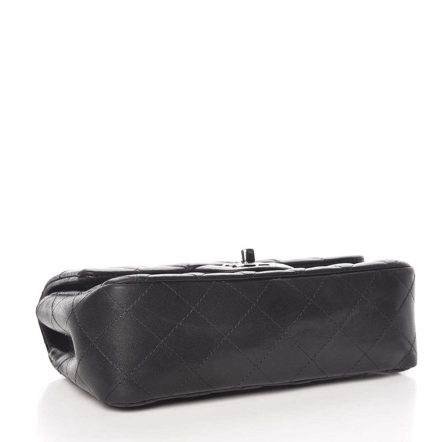 Lambskin Quilted Mini Rectangular Flap Black