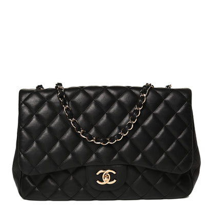 Chanel Lambskin Quilted Jumbo Single Flap Black 1 of 11