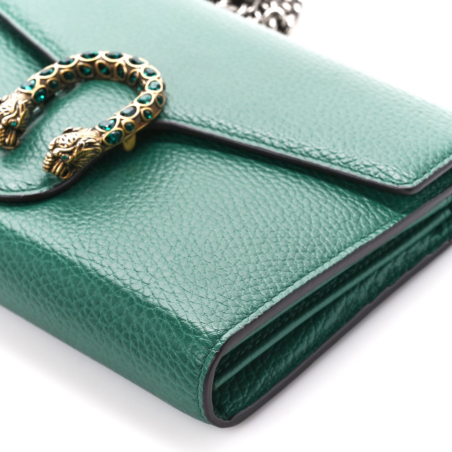 Gucci Calfskin Mini Dionysus Chain Wallet Emerald 11 of 11