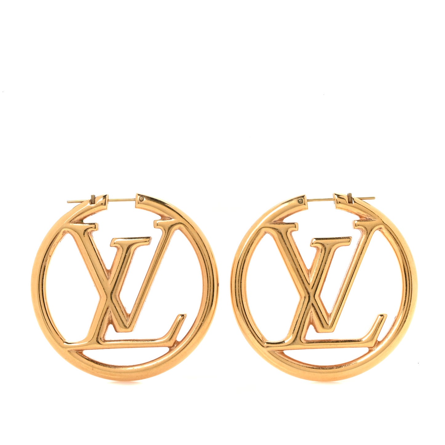 Metal Louise Hoop Earrings Gold