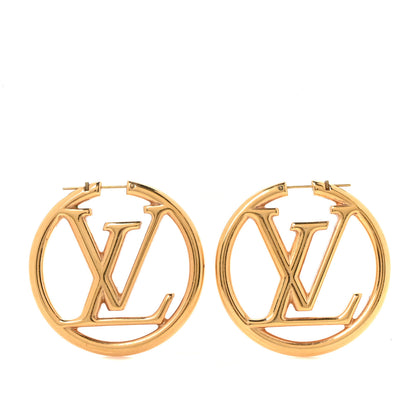 Louis Vuitton Metal Louise Hoop Earrings Gold 1 of 4