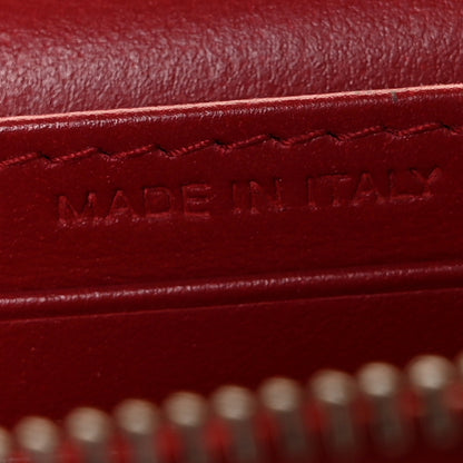 Saint Laurent Calfskin Crocodile Embossed Monogram Sunset Chain Wallet New Lipstick Red 7 of 9