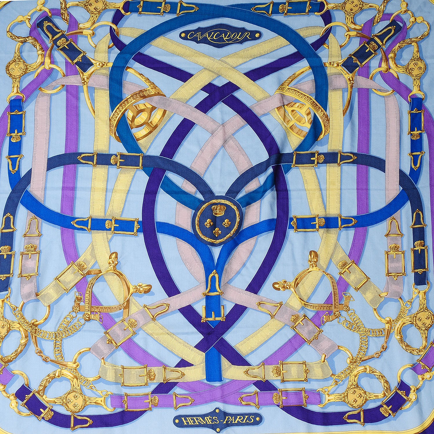Hermes Cashmere Silk Cavalcadour Scarf 140 1 of 7