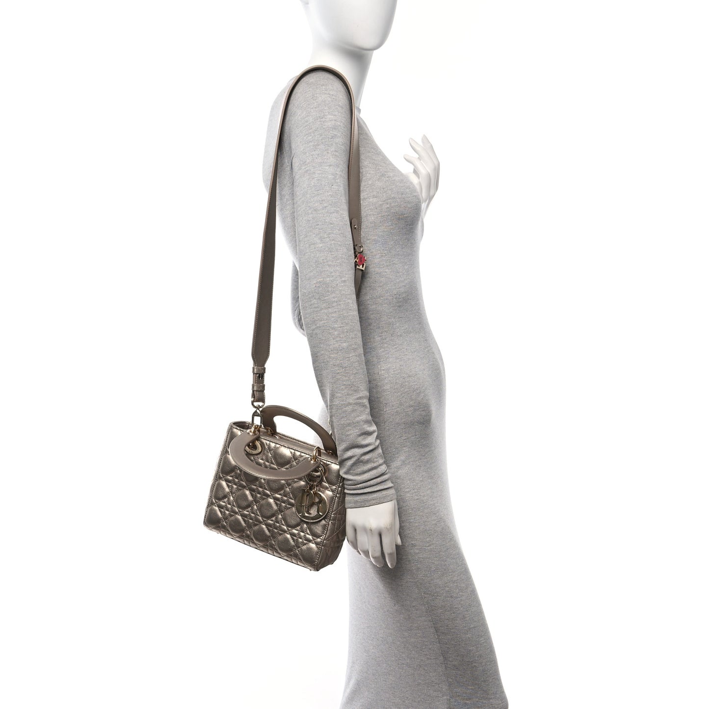 Metallic Lambskin Cannage Small My ABCDior Lady Dior Gold