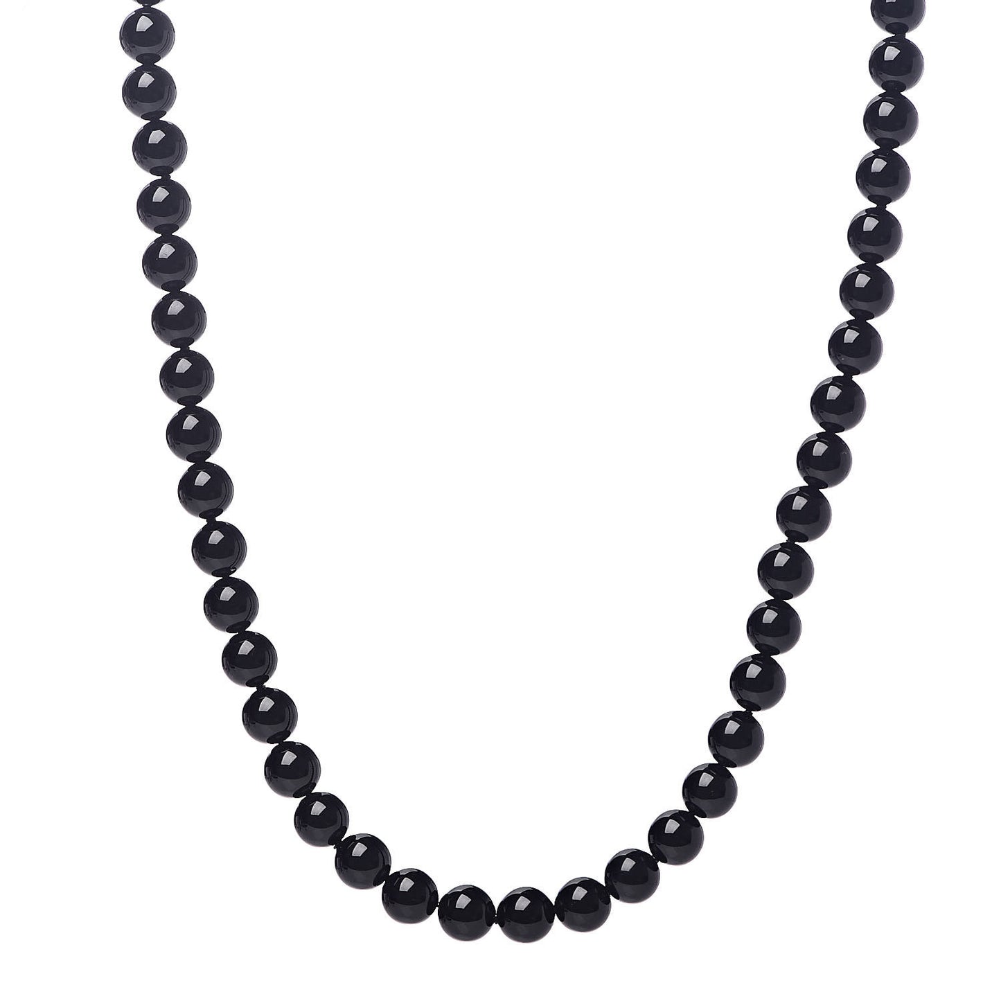 Sterling Silver Black Onyx Bead Toggle Necklace