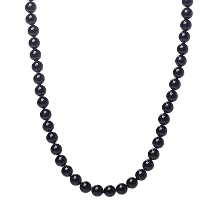 Tiffany Sterling Silver Black Onyx Bead Toggle Necklace 1 of 4
