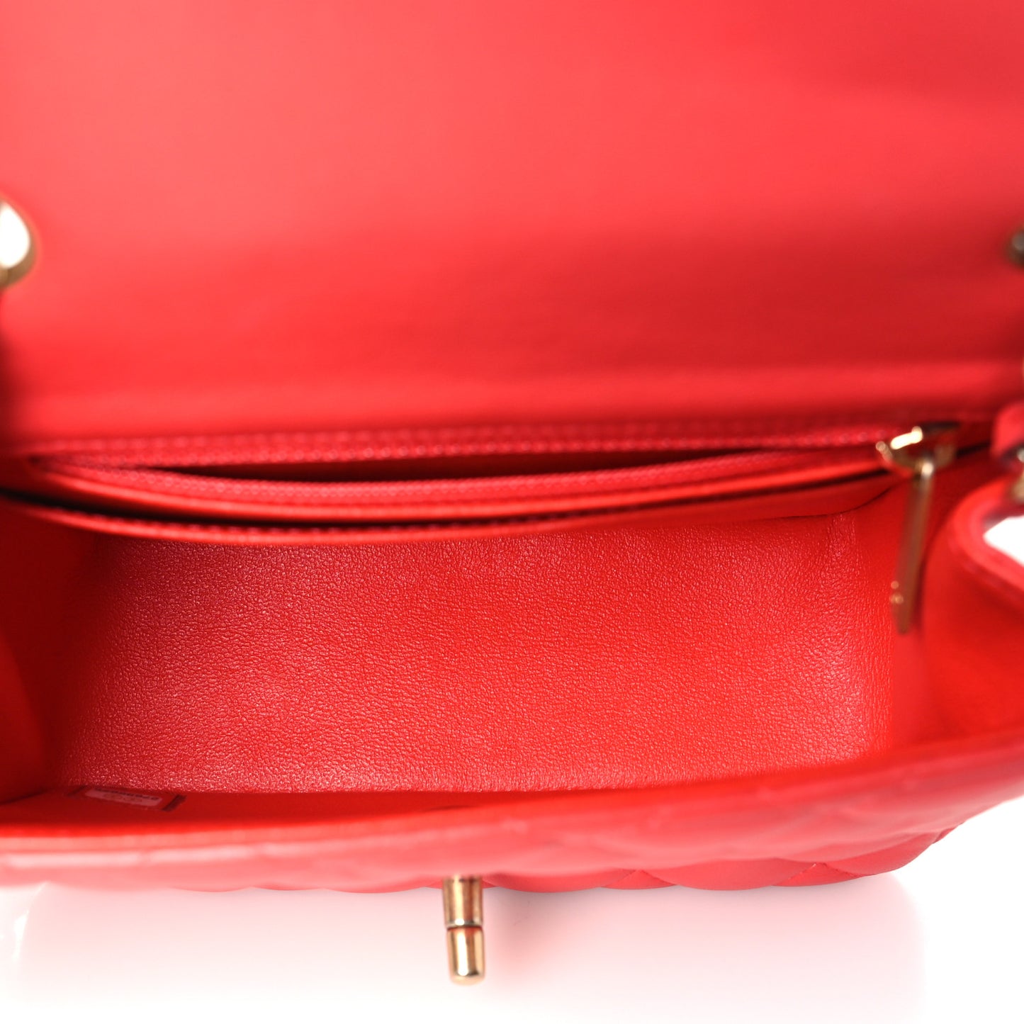 Lambskin Quilted Mini Square Flap Red