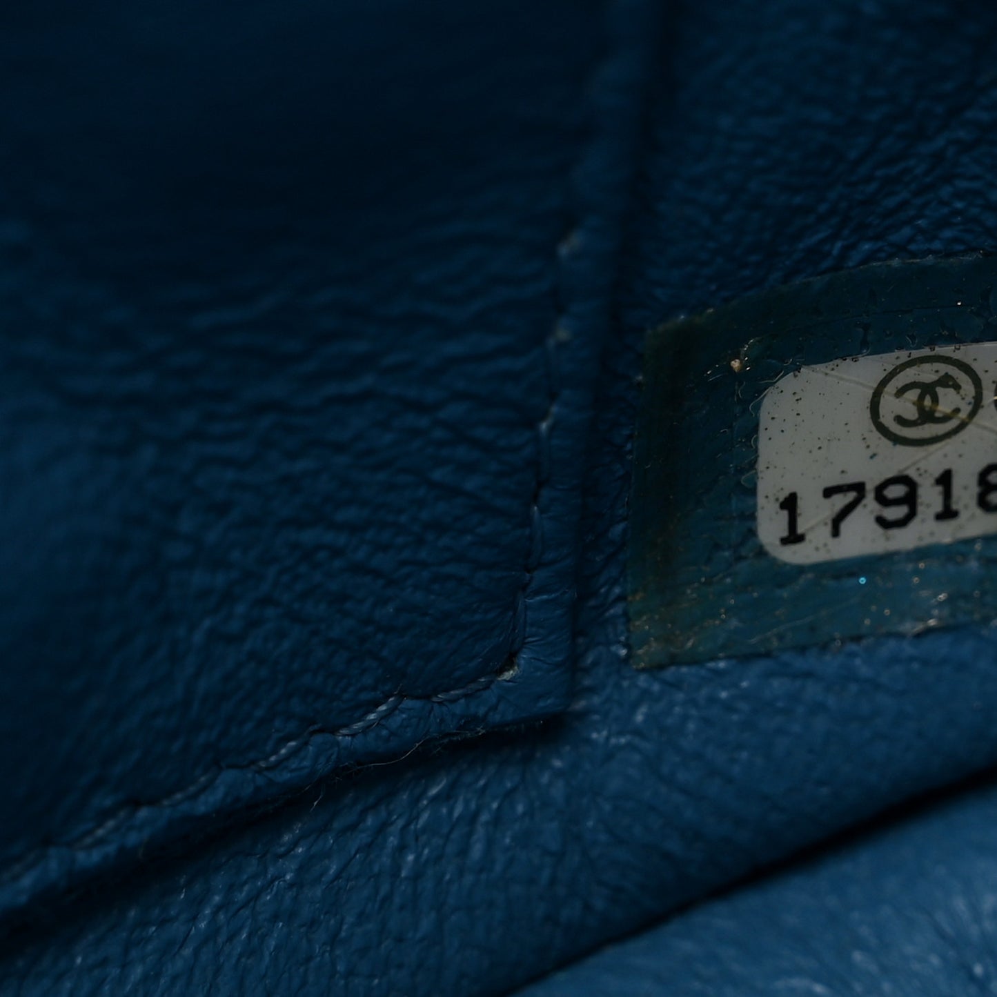 Iridescent Caviar Quilted Extra Mini Flap Light Blue