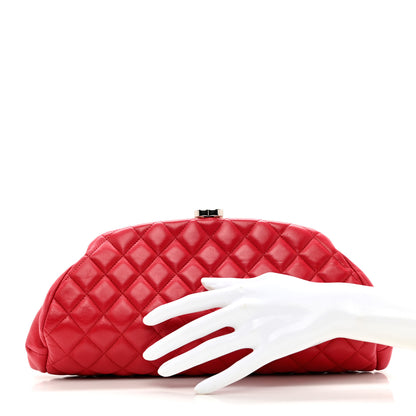 Chanel Lambskin Quilted Timeless Clutch Red 2 of 8