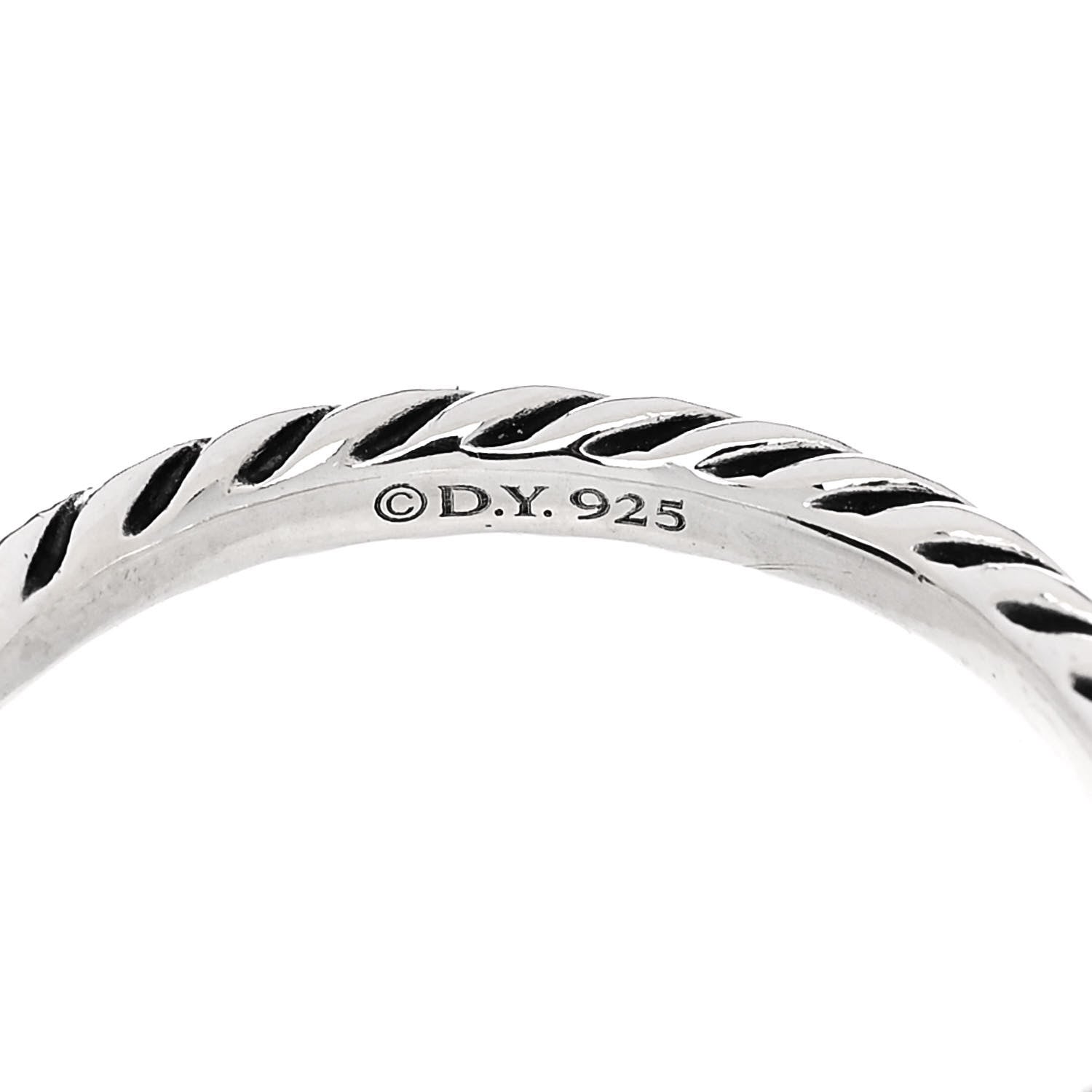 David Yurman Sterling Silver Diamond Pave Cable Classics Oval Ring 50 5.5 4 of 4