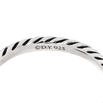 David Yurman Sterling Silver Diamond Pave Cable Classics Oval Ring 50 5.5 4 of 4