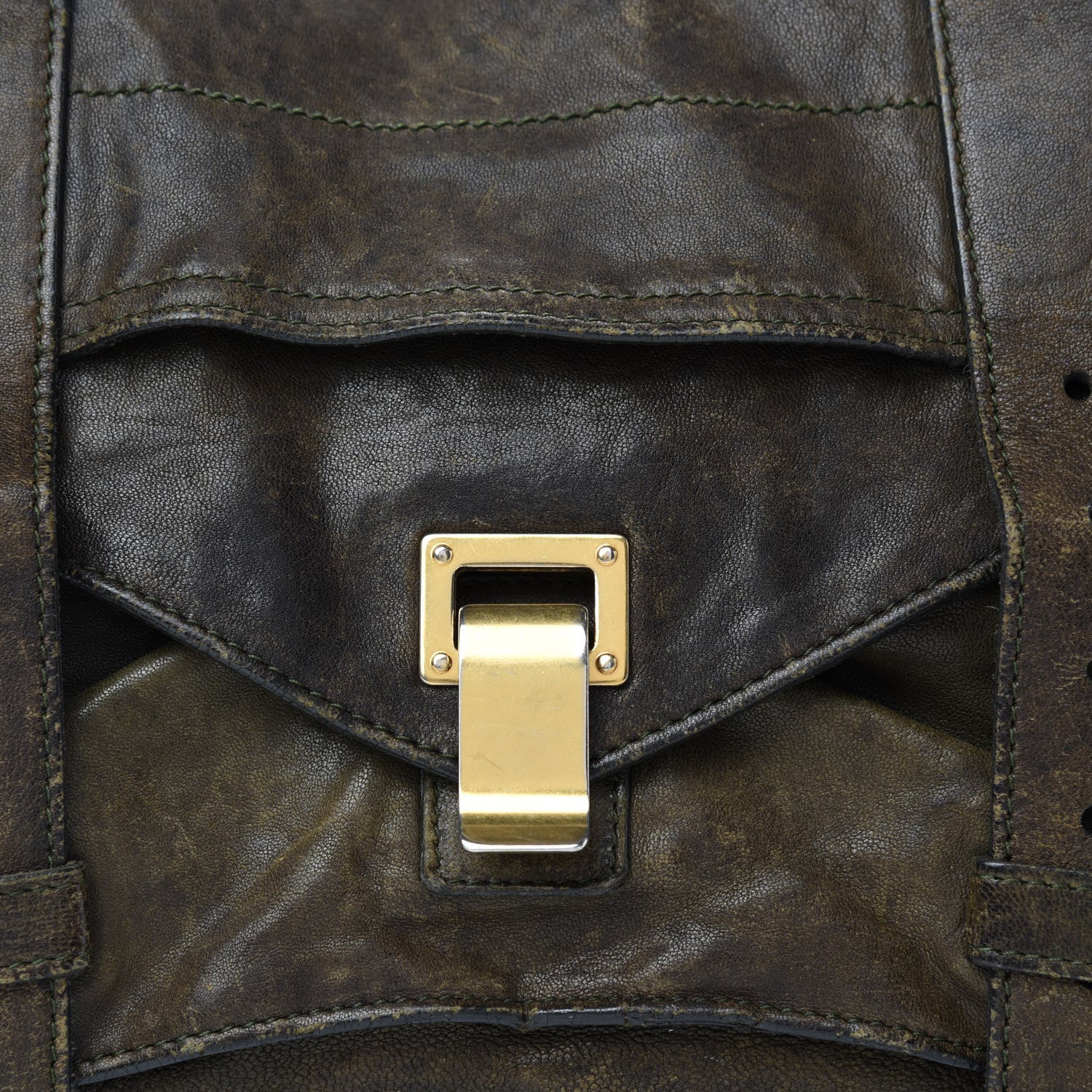 Proenza Schouler Lambskin Medium PS1 Satchel Dark Olive 9 of 20