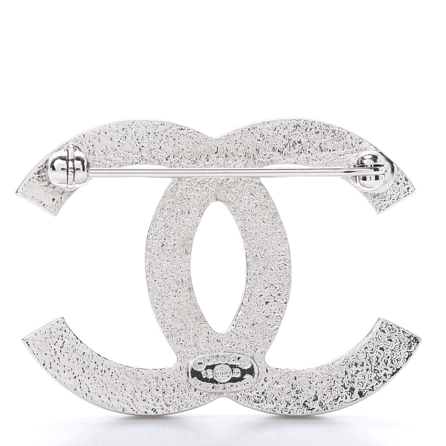 Chanel Crystal CC Brooch Silver 3 of 5