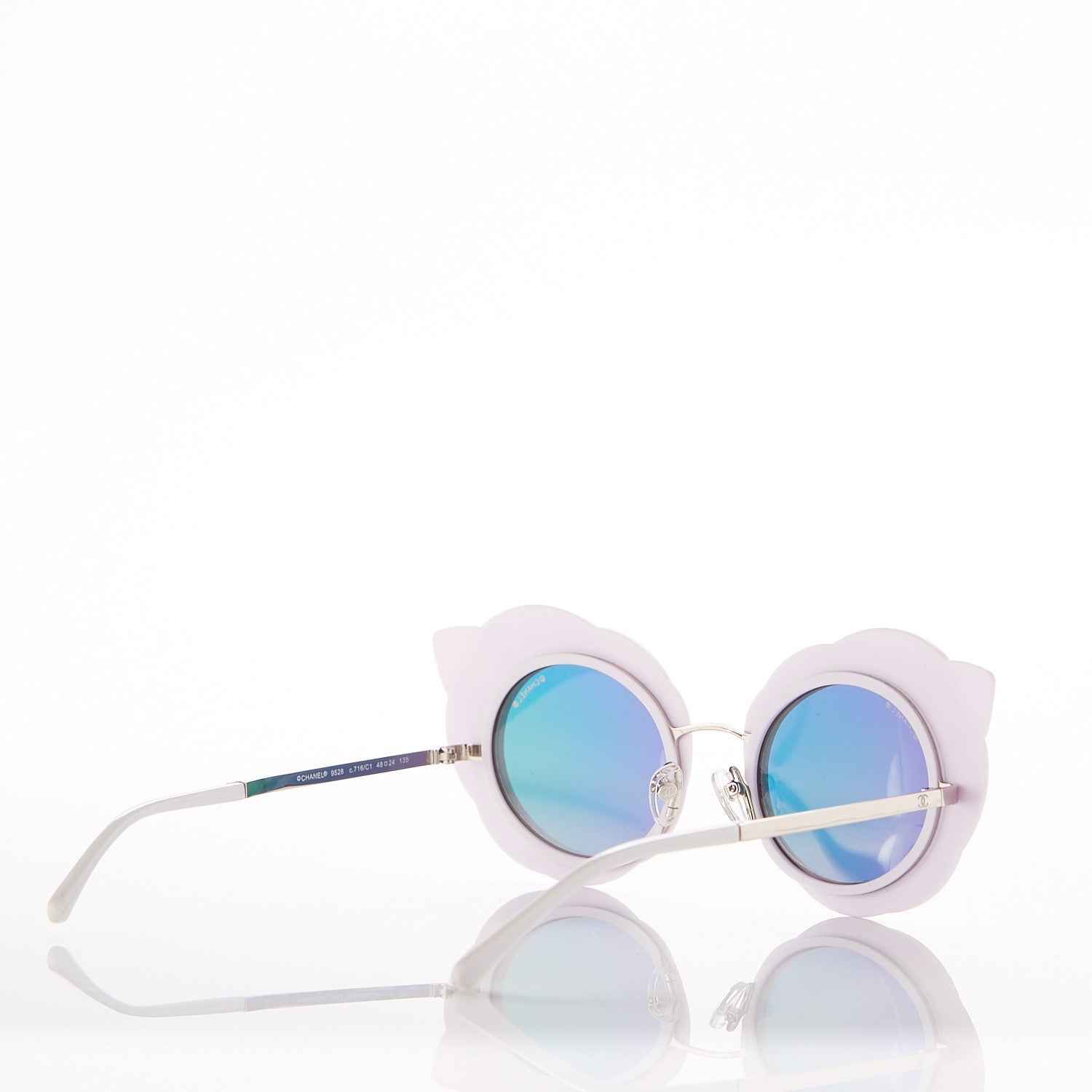 Chanel Round Camellia Sunglasses 71198 White 4 of 7