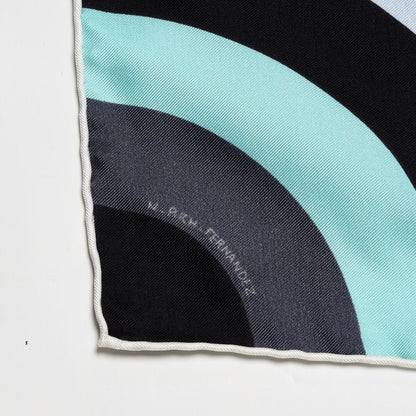 Hermes Silk Geant Marcelina Scarf 140 Bleu Nuit Turquoise Violet 4 of 6