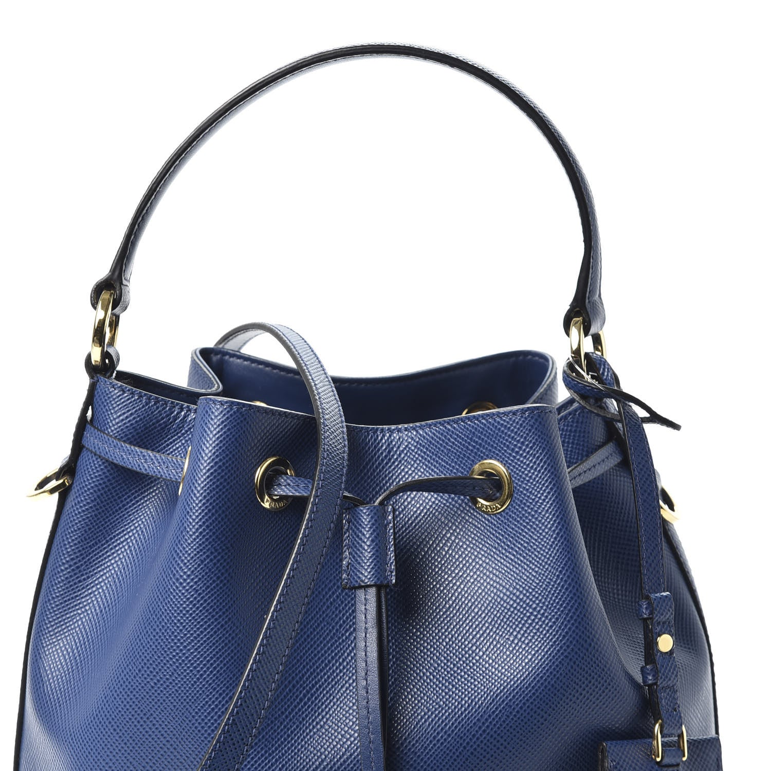 Prada Saffiano Bucket Bag Bluette 8 of 8