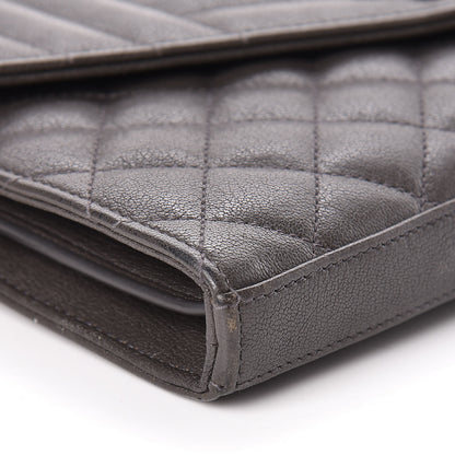 Saint Laurent Sheepskin Tri-Quilt Monogram Envelope Chain Wallet Earth 7 of 9